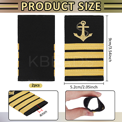 1 Pair Polyester Sailor Epaulettes DIY-BC0017-21G-1