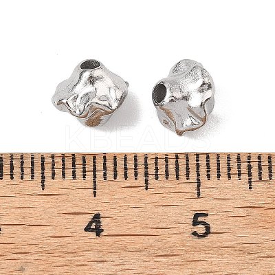 Hammered 304 Stainless Steel Beads STAS-B127-01P-04-1