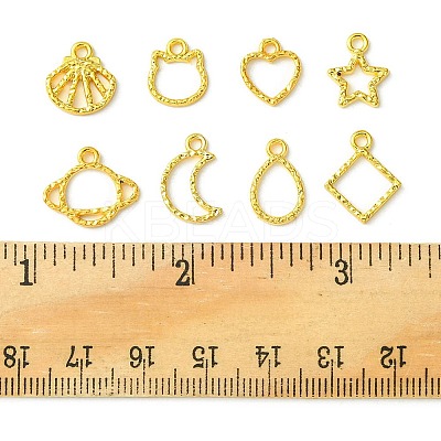 32Pcs 8 Styles Zinc Alloy Open Back Bezel Pendants PALLOY-FS0001-02-1