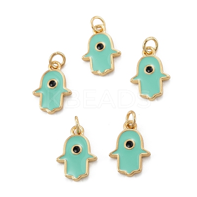 Brass Enamel Pendants KK-P204-11G-E-1