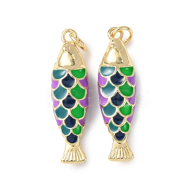 Brass Enamel Pendants KK-C143-44B-G01-1