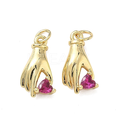 Brass Micro Pave Cubic Zirconia Pendants KK-F930-17G-1