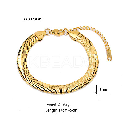 European Style 304 Stainless Steel Snake Chains Bracelet for Women HM2215-2-1