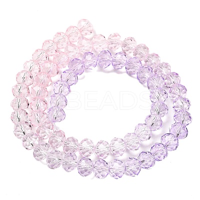 Transparent Painted Glass Beads Strands X-DGLA-A034-T6mm-A05-1