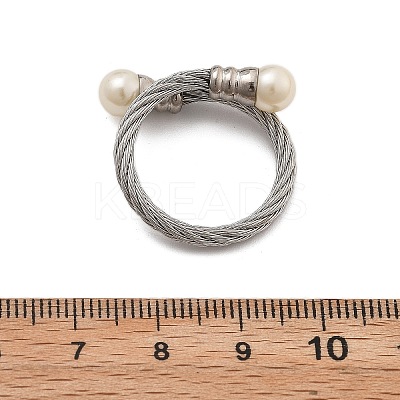 304 Stainless Steel Open Cuff Rings for Women RJEW-F173-04P-1