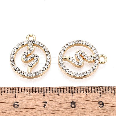 Rack Plating Alloy Rhinestone Pendants PALLOY-T091-21M-G-1