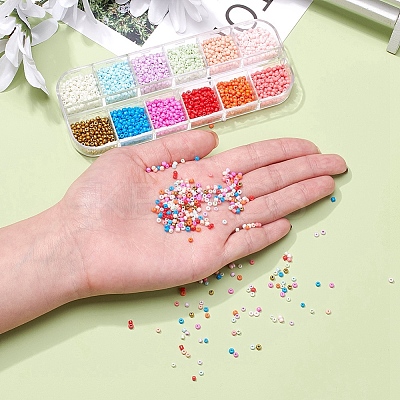 12 Style 12/0 Glass Seed Beads SEED-YW0001-49C-1