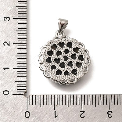 Brass with Natural Shell Carved Pendants KK-Z091-04P-01-1
