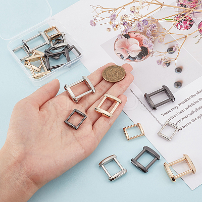 18Pcs 9 Style Zinc Alloy Rectangle Buckle Ring DIY-WR0002-59-1