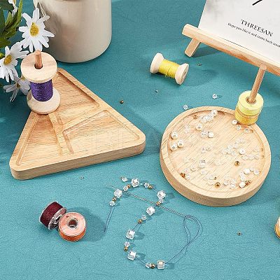 2 Styles Wooden Weaving Beading Loom Kit TOOL-NB0001-63-1