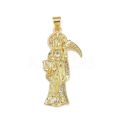 Brass Micro Pave Cubic Zirconia Pendants KK-R230-11G-1