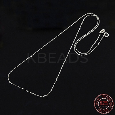 Anti-Tarnish Trendy Unisex Rhodium Plated 925 Sterling Silver Chain Necklaces STER-M034-B-19-1
