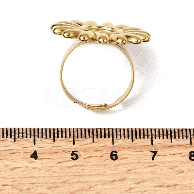 Adjustable 304 Stainless Steel Open Cuff Ring Components STAS-P403-01E-G-1