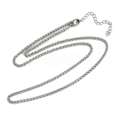 304 Stainless Steel Wheat Chains Necklaces for Unisex NJEW-K395-01A-P-1