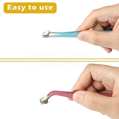 6Pcs 6 Colors Stainless Steel Tweezers DIY-YW0009-73-1