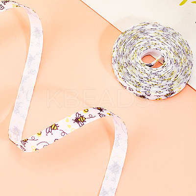 Polyester Bees Printed Grosgrain Ribbons SRIB-WH20020-018B-1