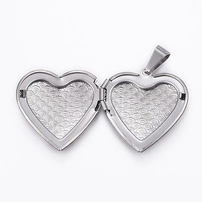 Tarnish Resistant 316 Stainless Steel Locket Pendants STAS-H389-25P-1