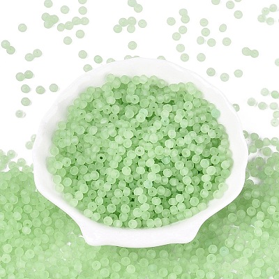 FGB Frosted Transparent Glass Seed Beads SEED-N013-04A-08-1