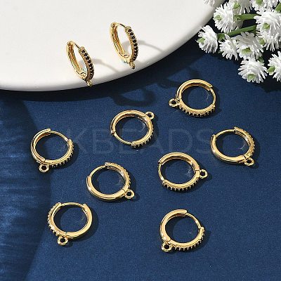 SHEGRACE Brass Micro Pave Clear Cubic Zirconia Hoop Earrings Findings XGR0154G-96G-1