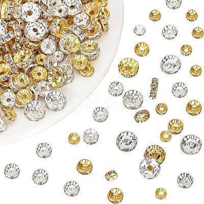 720Pcs 3 Style 2 Colors Iron Rhinestone Spacer Beads IFIN-NB0001-39-1