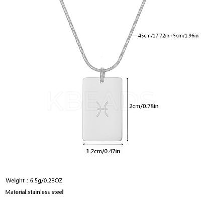 European Style 304 Stainless Steel Zodiac Pendant Necklaces for Women NF9603-12-1