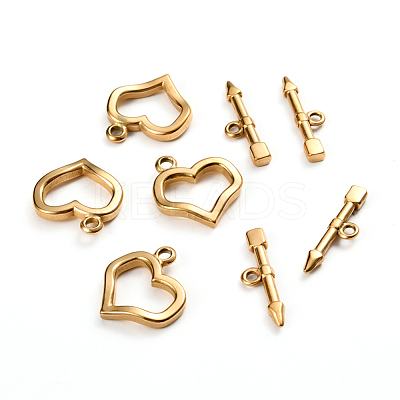 Ion Plating(IP) 304 Stainless Steel Toggle Clasps X-STAS-D142-02A-G-1