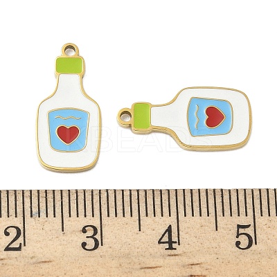304 Stainless Steel Enamel Pendants X1-STAS-G360-04G-06-1