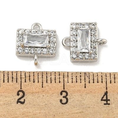 Brass Pave Clear Cubic Zirconia Connector Charms KK-P275-44P-1
