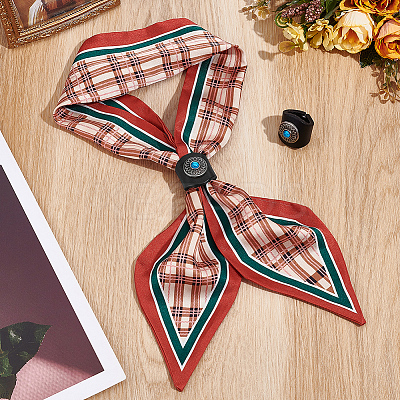 Flower Imitation Leather Scarf Clips AJEW-WH20001-16A-02-1