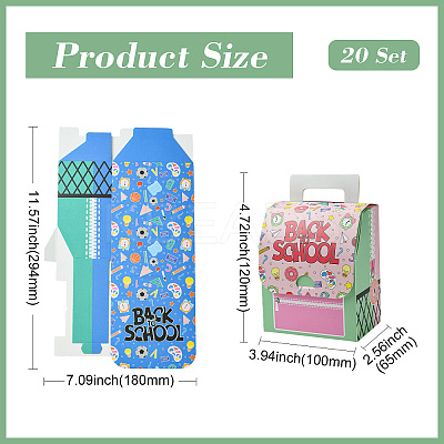 20Pcs 2 Colors Kraft Paper Cardboard Candy Storage Tote Boxes AJEW-CJ0001-59-1