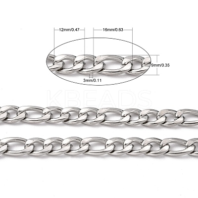 Tarnish Resistant 304 Stainless Steel Mother-Son Figaro Chains CHS-A003H-2.3NK-1