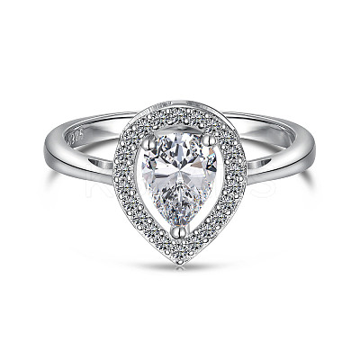 925 Sterling Silver Micro Pave Cubic Zirconia Finger Rings FS-WGBB1F3-04-1