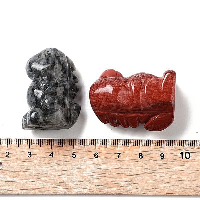 Natural & Synthetic Gemstone Carved Dinosaur Statues Ornament G-P525-13-1