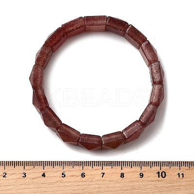 Natural Strawberry Quartz Beads Stretch Bracelets for Women Men BJEW-C097-06-08-1