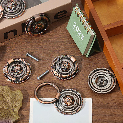 8Pcs Flower Zinc Alloy Cabinet Handles AJEW-FH0006-30B-1
