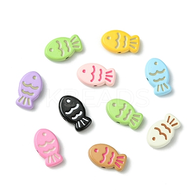 45Pcs 9 Colors Baking Paint Alloy Beads FIND-CJ0003-26-1
