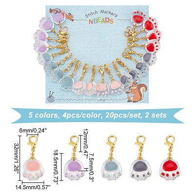 Transparent Glass Enamel Pendant Stitch Markers HJEW-AB00418-1