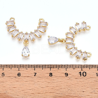 Brass Micro Pave Cubic Zirconia Pendants KK-N254-238G-1