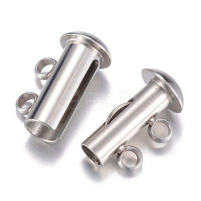 Tarnish Resistant 304 Stainless Steel Slide Lock Clasps STAS-P100-24P-1