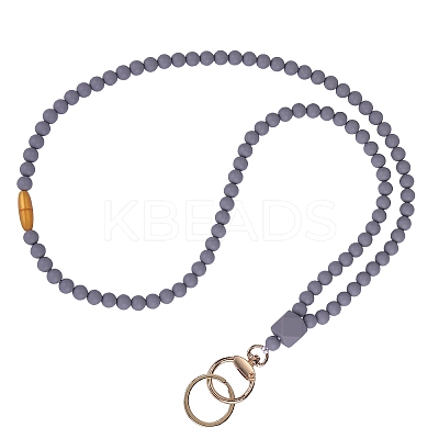 Silicone Beaded ID Card Neck Straps NJEW-SW00025-08-1