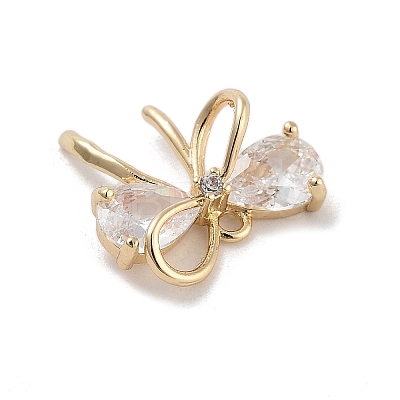 Brass with Clear Cubic Zirconia Pendants LS-KK-Z061-22G-1