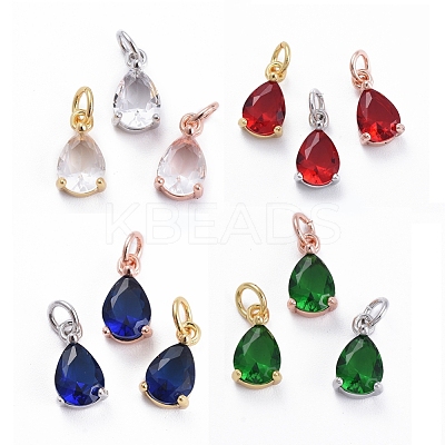 Brass Micro Pave Cubic Zirconia Pendants ZIRC-E164-64-1
