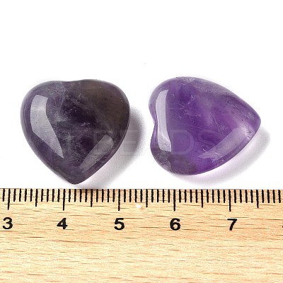 Natural Amethyst Heart Palm Stones G-M416-09A-1