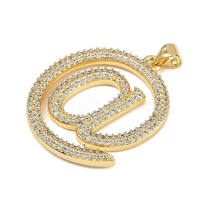 Brass Micro Pave Cubic Zirconia Pendants KK-S526-13G-C-1