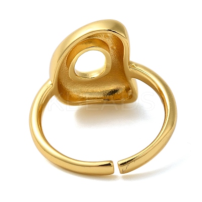 Initials Brass Open Cuff Ring for Women RJEW-N046-02D-G-1