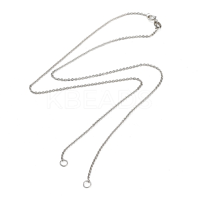 Rhodium Plated 925 Sterling Silver Cable Chains Necklace Makings STER-B001-03P-A-1