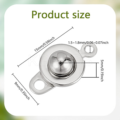 20Pcs 201 Stainless Steel Snap Clasps STAS-GO0001-19P-1