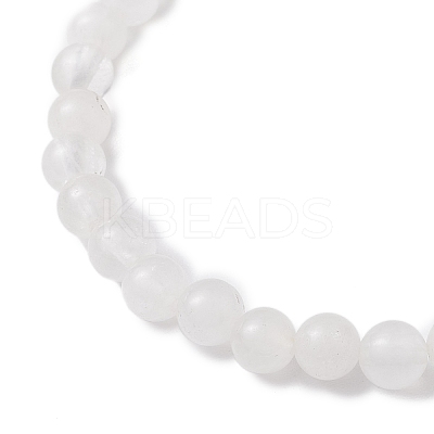 Natural Quartz Crystal Cube & Round Rock Crystal Beaded Stretch Bracelets BJEW-JB10807-01-1