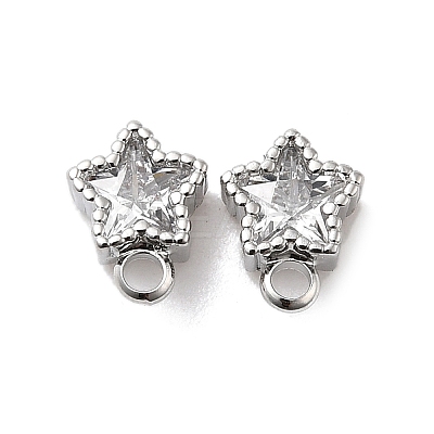 Brass with Cubic Zirconia Stud Earring Finding KK-Q048-17P-1