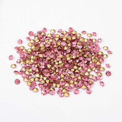 Back Plated Grade A Diamond Glass Pointed Rhinestone X-RGLA-SS8-024-1